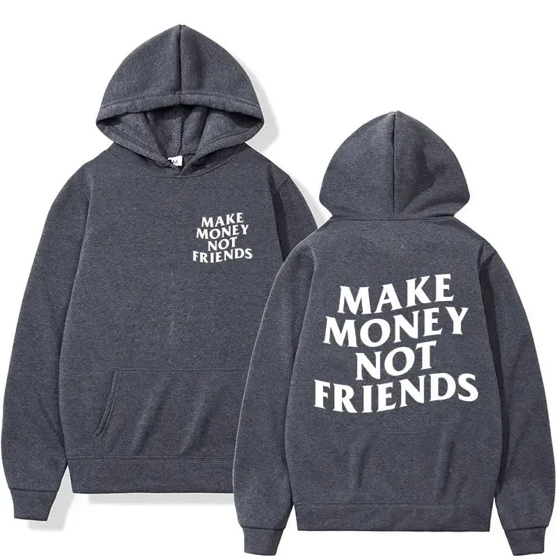 Hustlers hoodie Make Money Not Friends Fleece Oversized relax fit hoodie