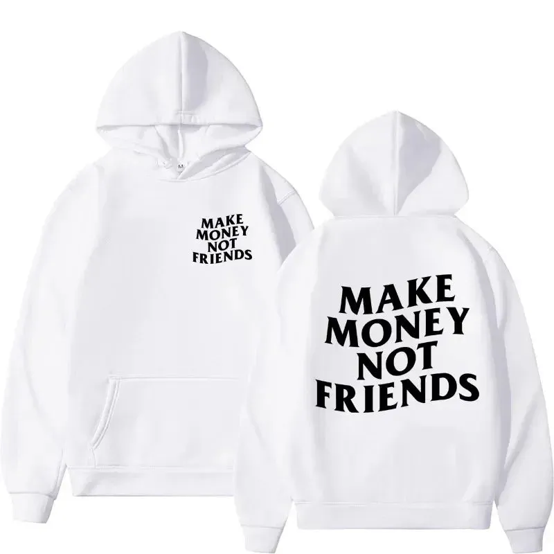 Hustlers hoodie Make Money Not Friends Fleece Oversized relax fit hoodie
