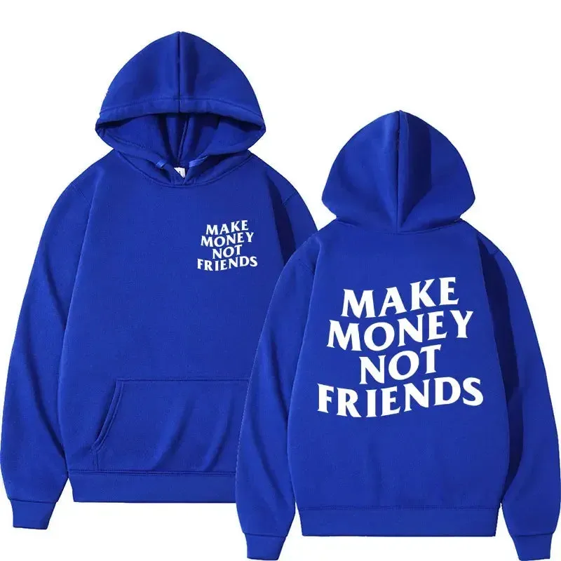 Hustlers hoodie Make Money Not Friends Fleece Oversized relax fit hoodie