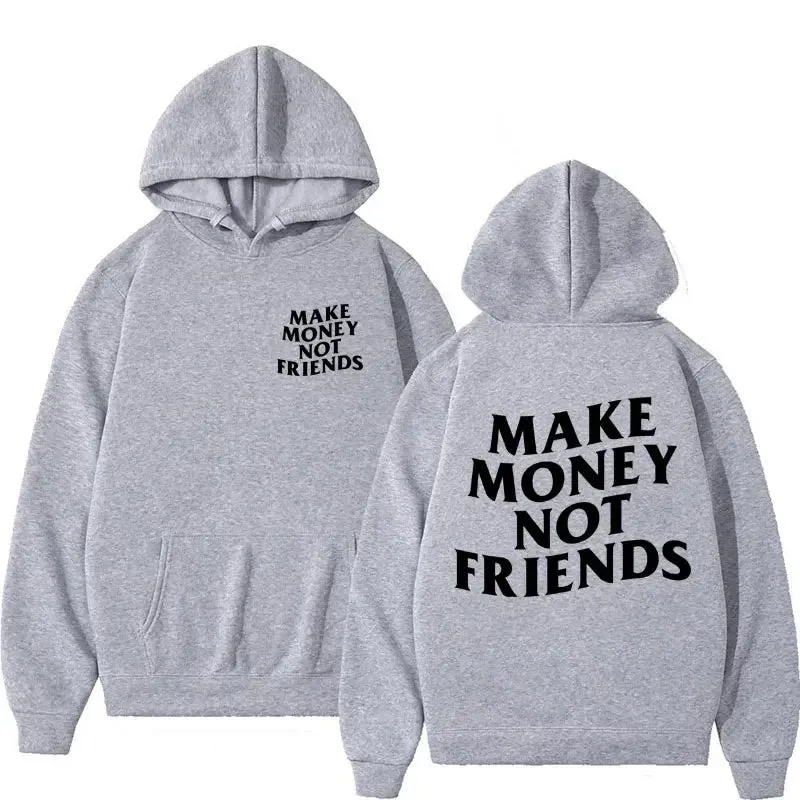 Hustlers hoodie Make Money Not Friends Fleece Oversized relax fit hoodie