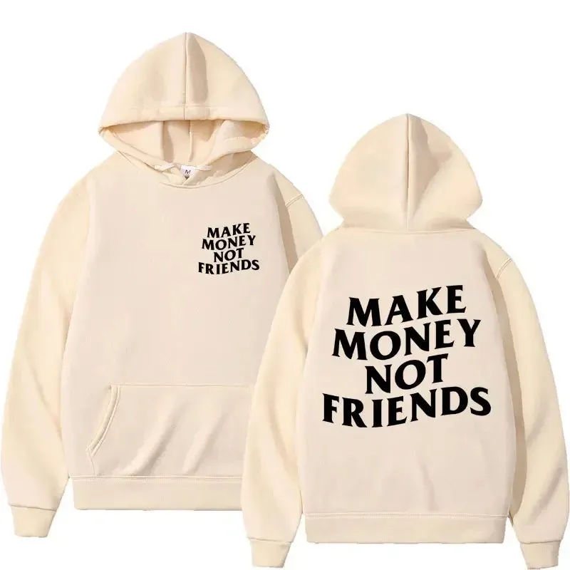 Hustlers hoodie Make Money Not Friends Fleece Oversized relax fit hoodie