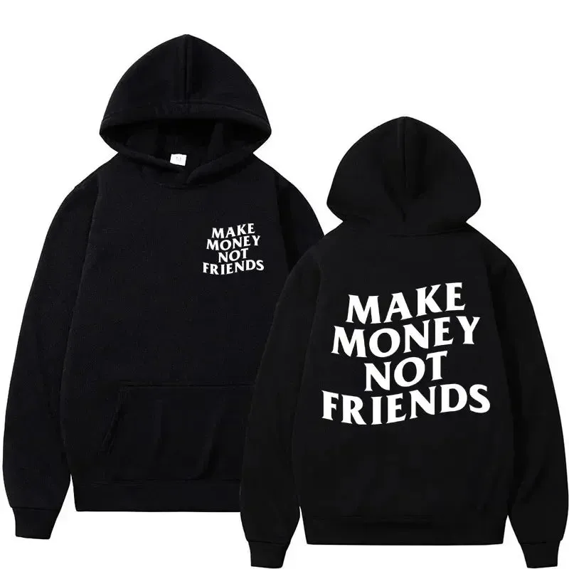 Hustlers hoodie Make Money Not Friends Fleece Oversized relax fit hoodie