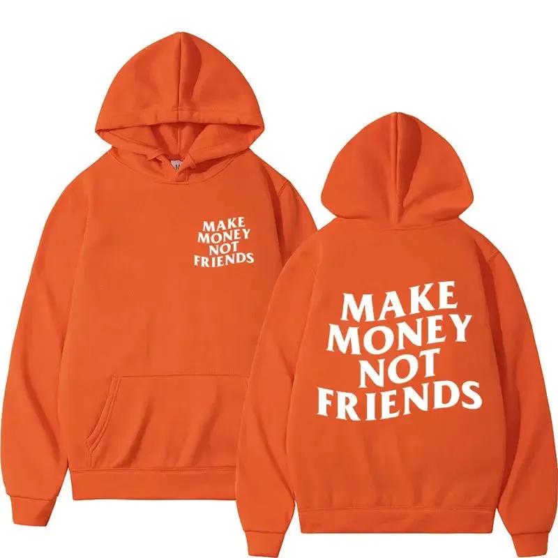 Hustlers hoodie Make Money Not Friends Fleece Oversized relax fit hoodie