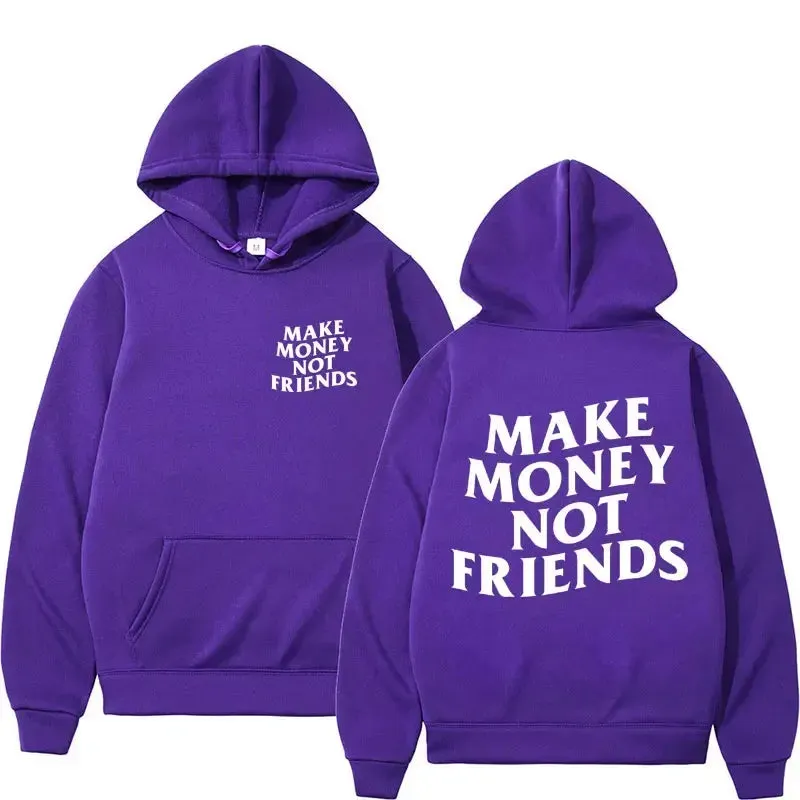 Hustlers hoodie Make Money Not Friends Fleece Oversized relax fit hoodie