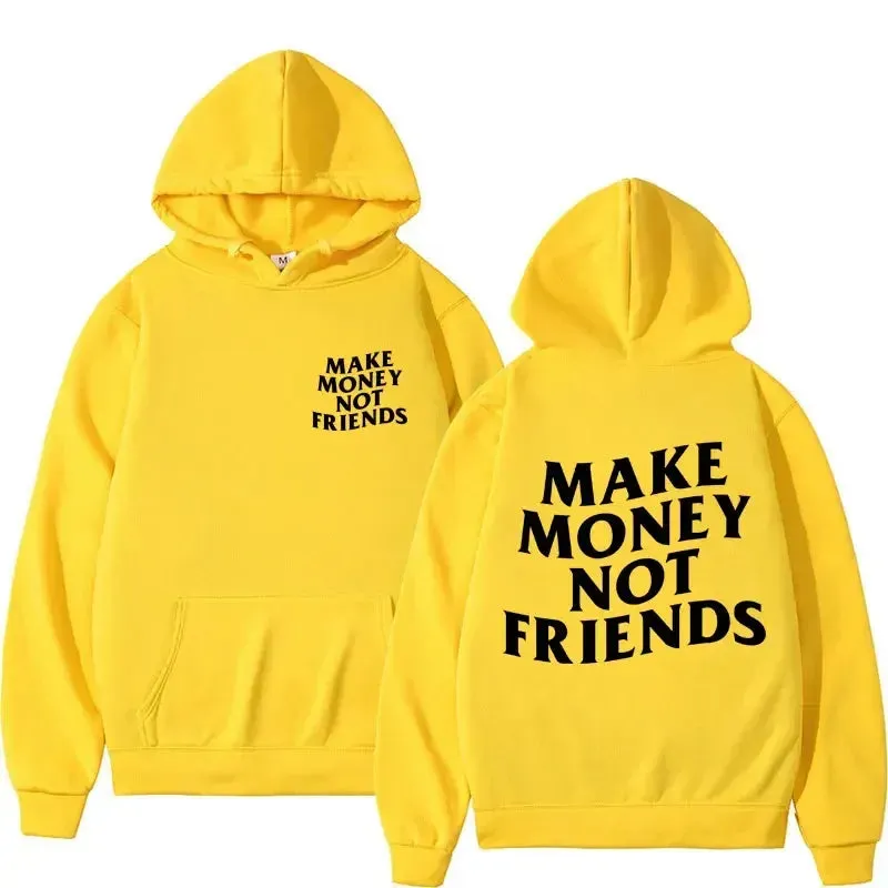 Hustlers hoodie Make Money Not Friends Fleece Oversized relax fit hoodie