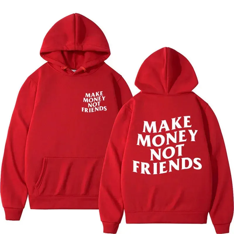 Hustlers hoodie Make Money Not Friends Fleece Oversized relax fit hoodie
