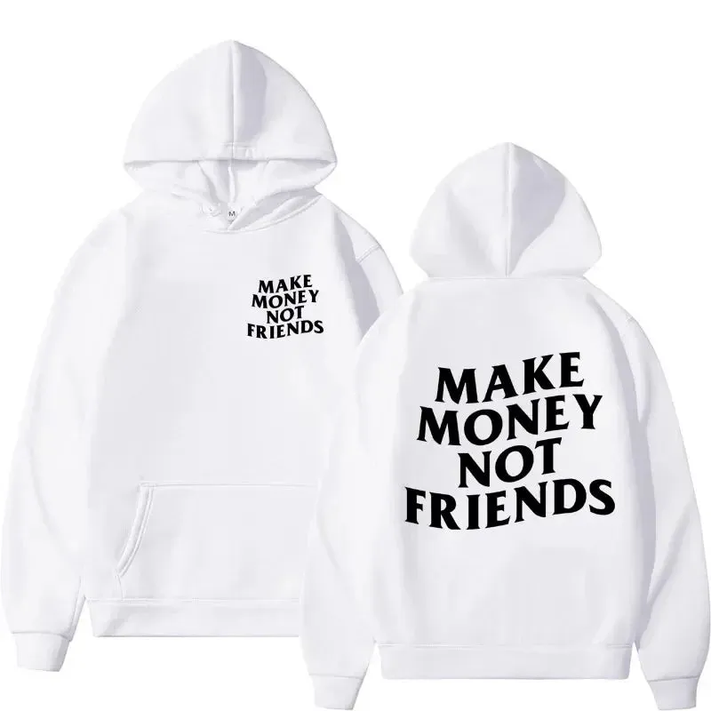 Hustlers hoodie Make Money Not Friends Fleece Oversized relax fit hoodie