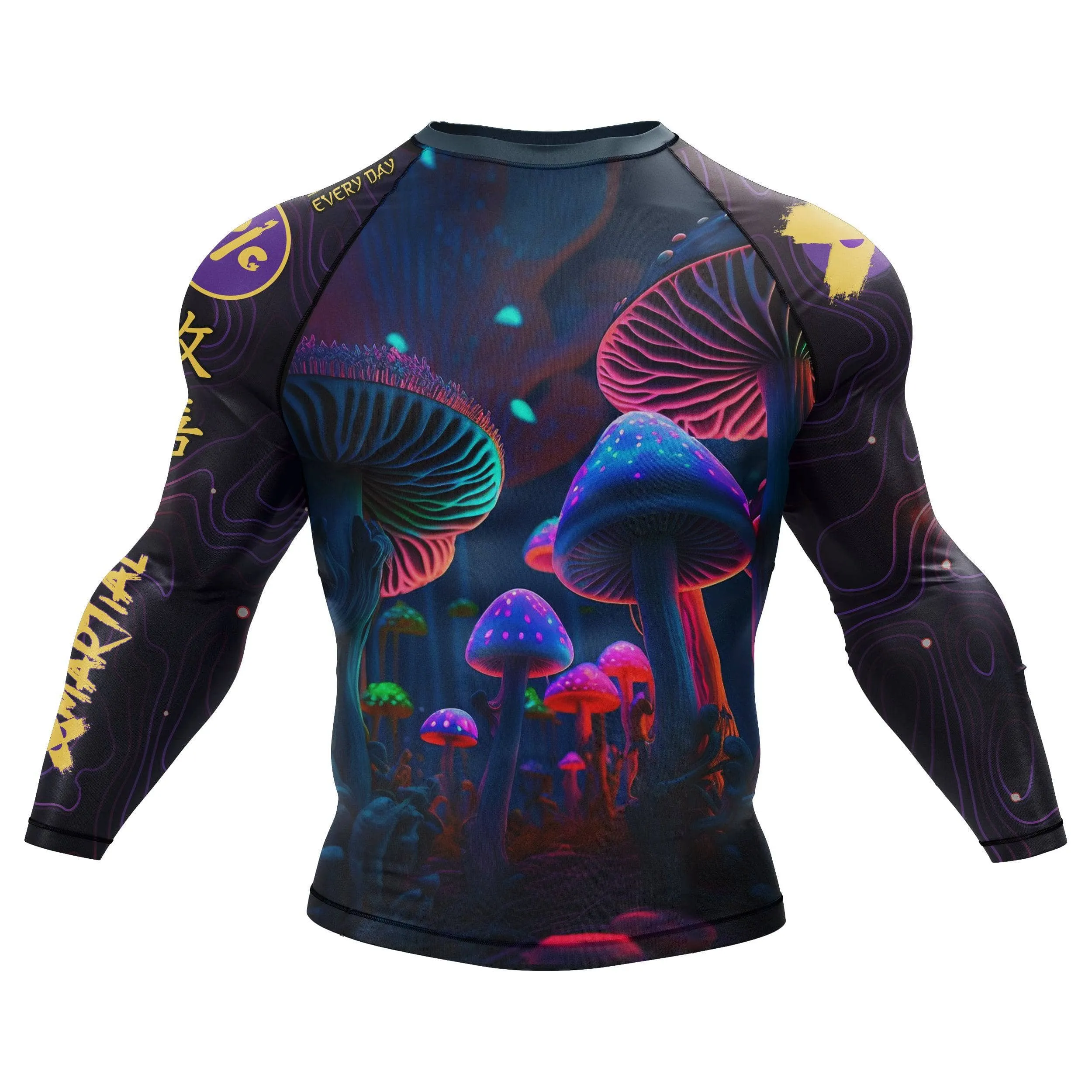 Indigo Mushroom BJJ Rash Guard
