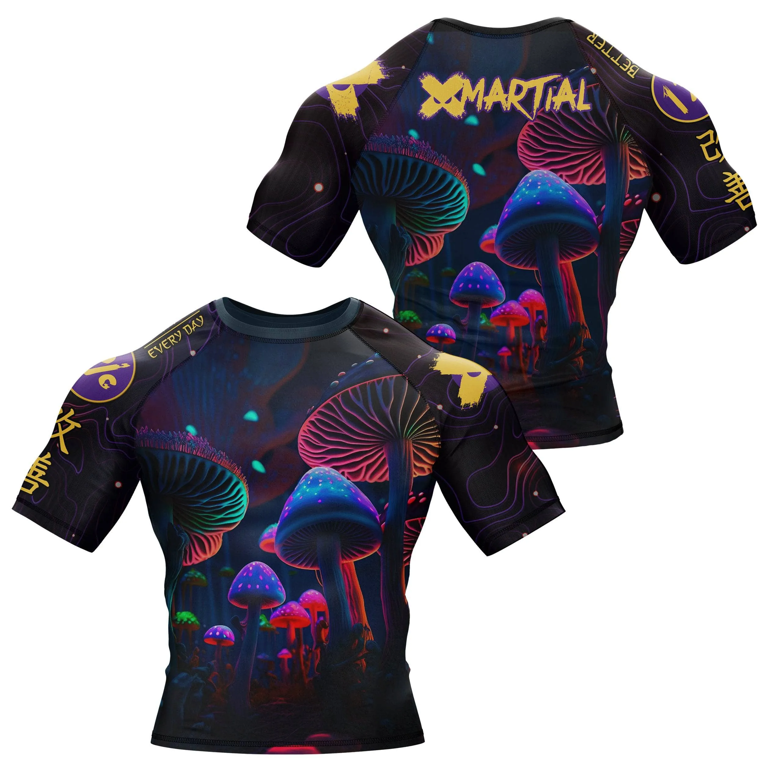Indigo Mushroom BJJ Rash Guard