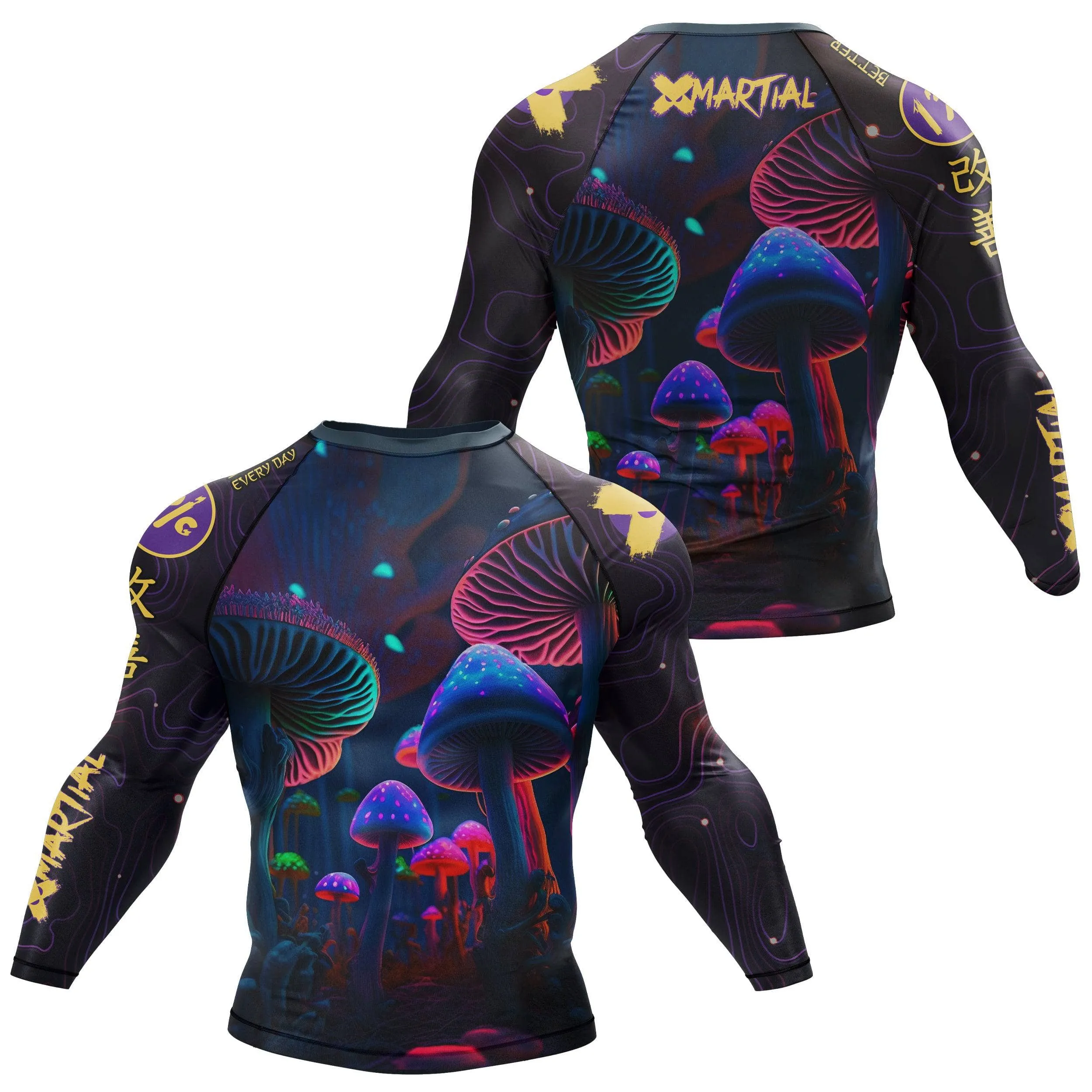 Indigo Mushroom BJJ Rash Guard