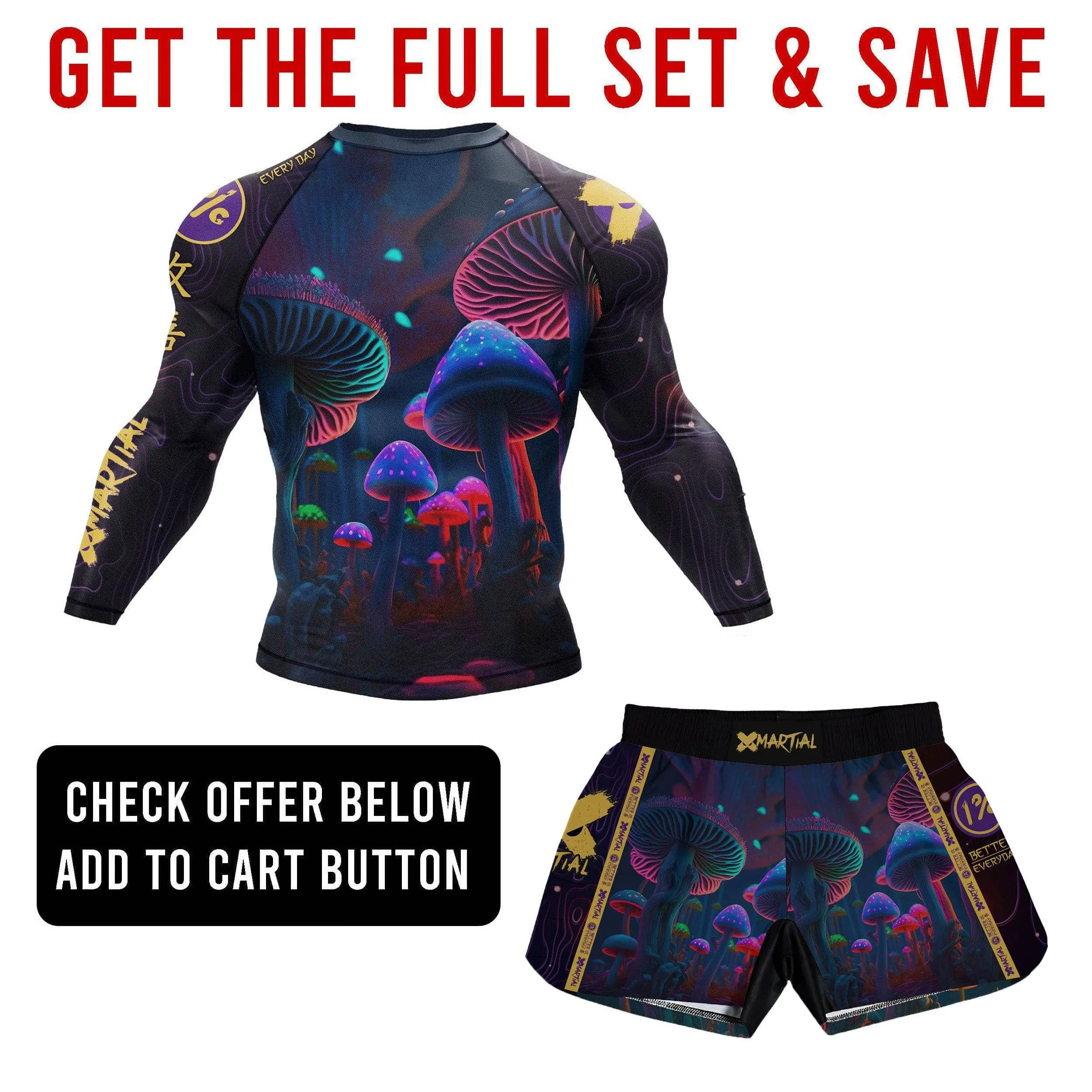 Indigo Mushroom BJJ Rash Guard
