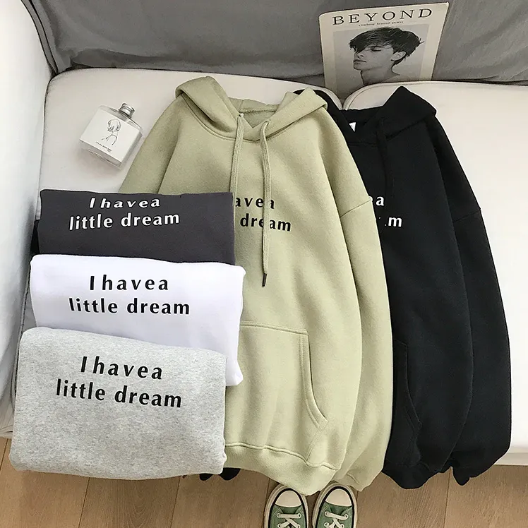 [Korean Style] 5 Colors Letter Printing Casual Hoodies