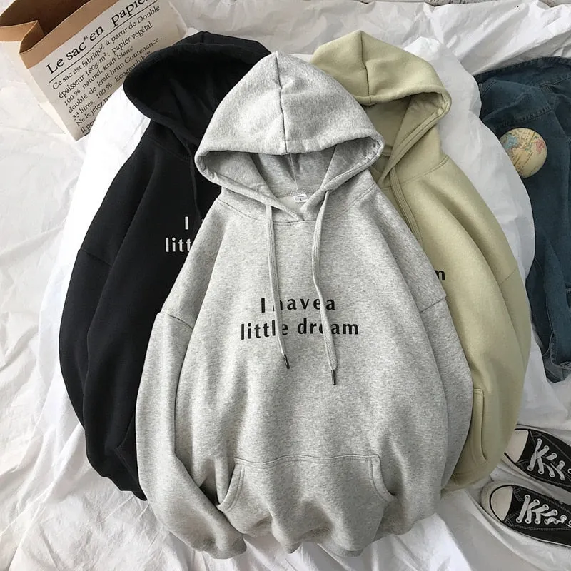 [Korean Style] 5 Colors Letter Printing Casual Hoodies