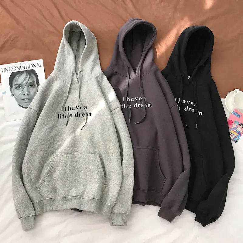 [Korean Style] 5 Colors Letter Printing Casual Hoodies