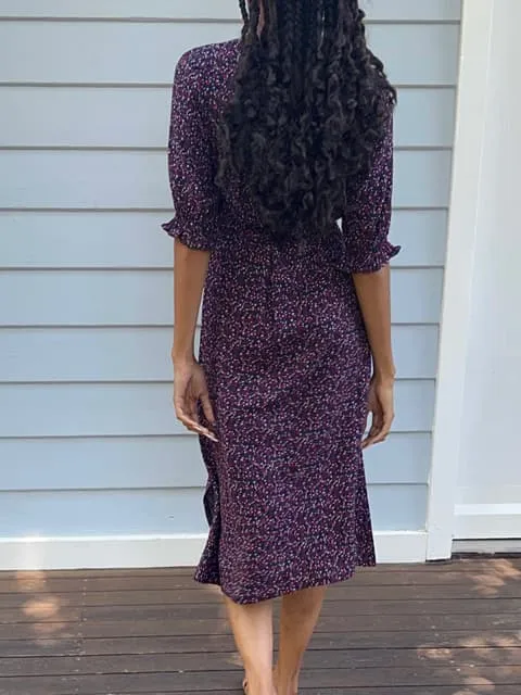 Lia Midnight Floral Wrap Dress