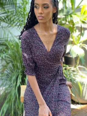 Lia Midnight Floral Wrap Dress