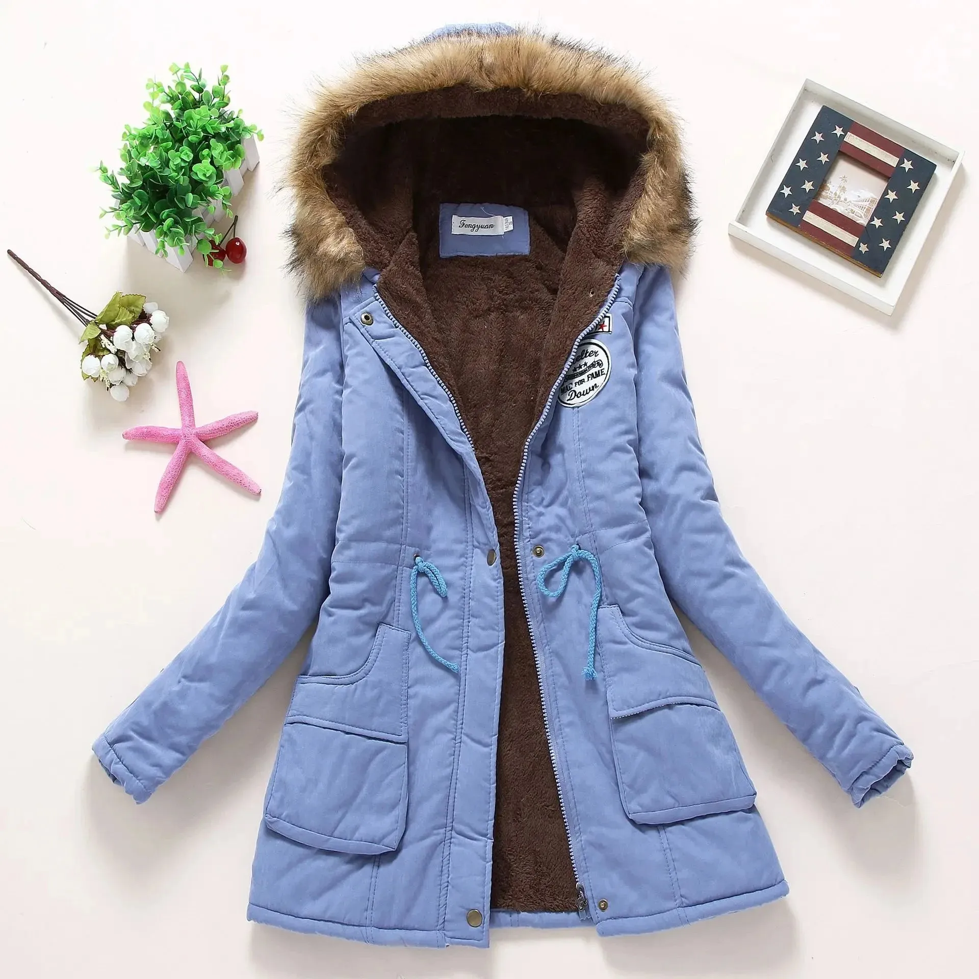 LVSANW Thick Warm Faux Fur Hooded Padded Coat 3XL Casual Slim Jacket Female Spring Autumn Winter Jacket Women Parkas Parka Mujer