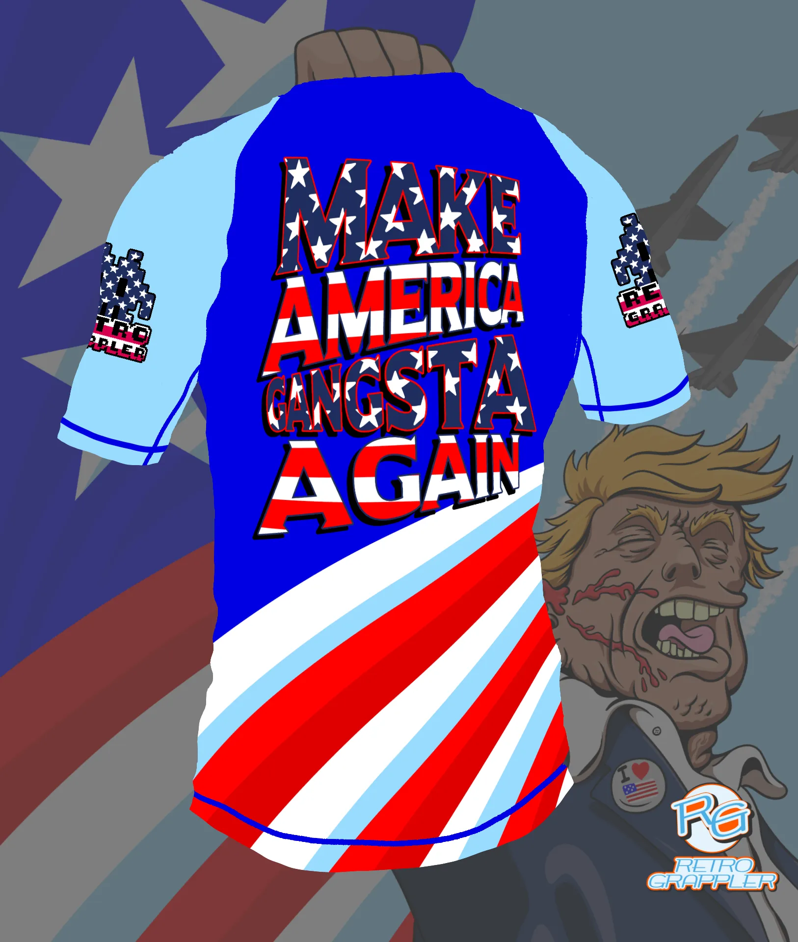 Make America Gangsta Again Trump Rash Guard