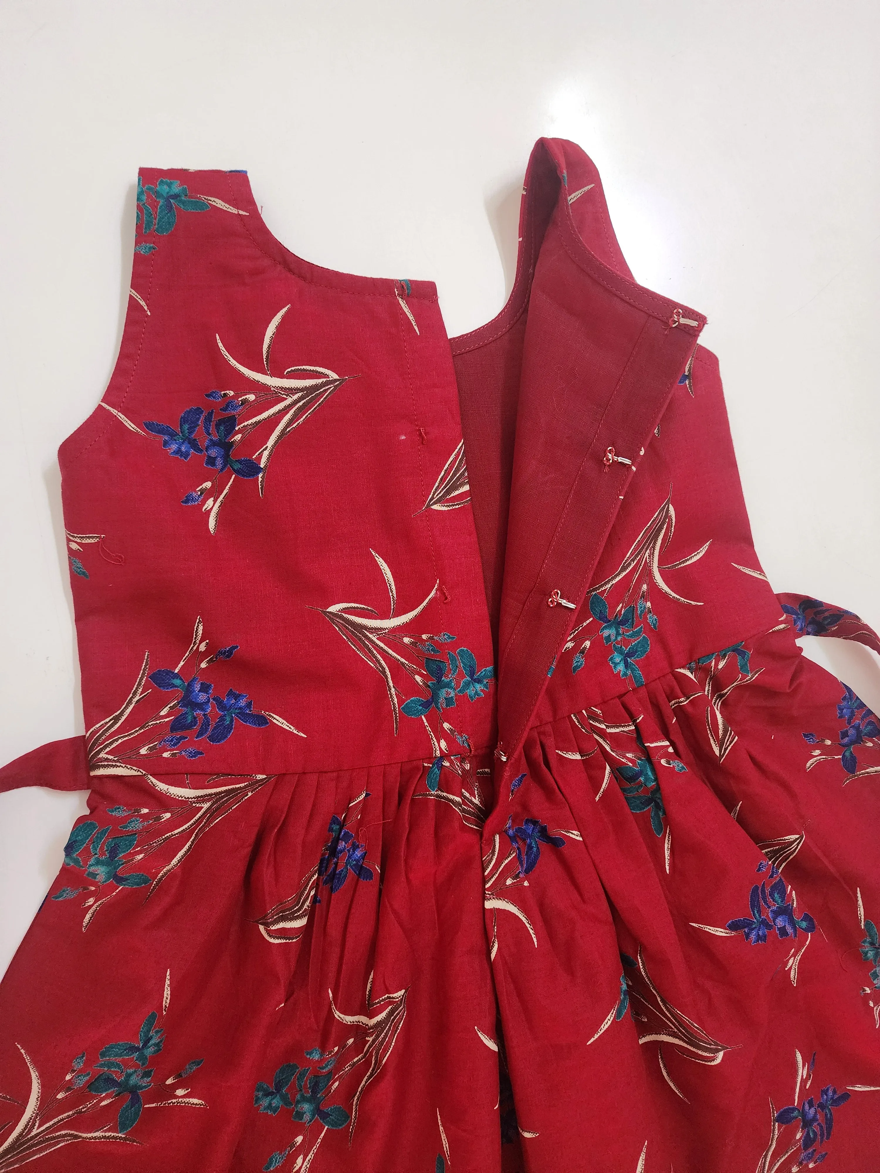 Maroon Classy Floral Kids Frock