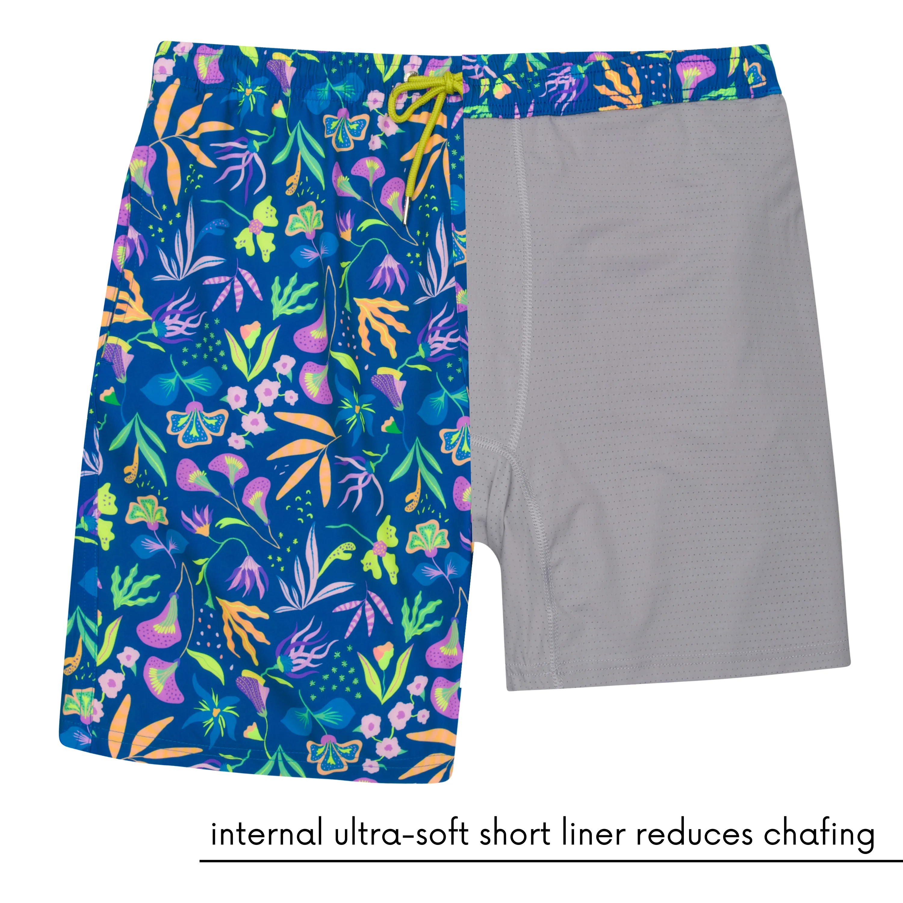 Men's 8" Swim Trunks Boxer Brief Liner | "Tropadelic"