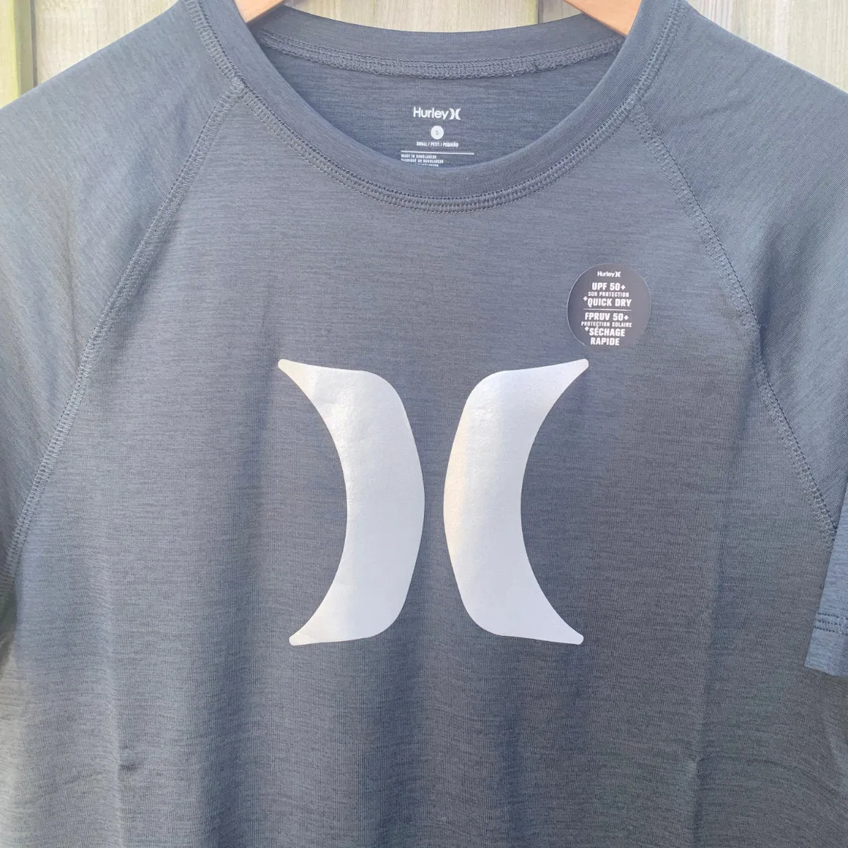 Men's Rashies - Hurley Black Heather Traditional - Short Sleeve