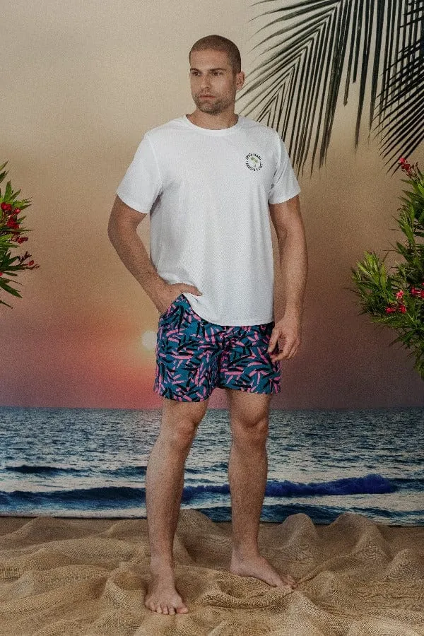 Men's Tropical Print Swim Trunk Shorts