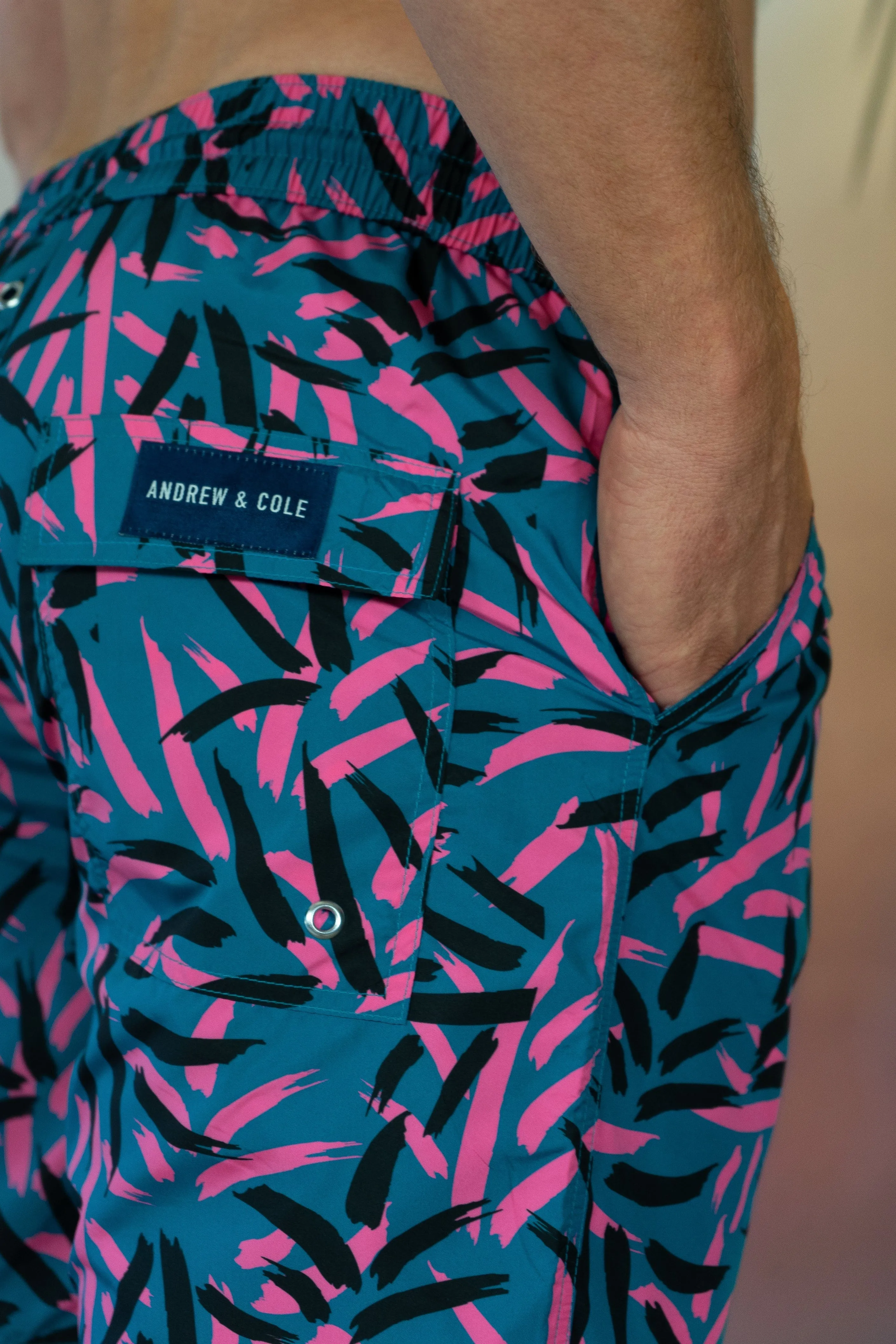 Men's Tropical Print Swim Trunk Shorts