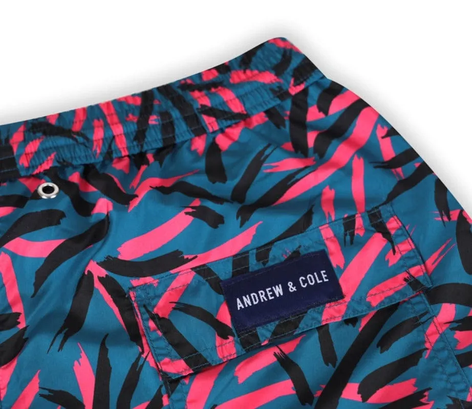 Men's Tropical Print Swim Trunk Shorts