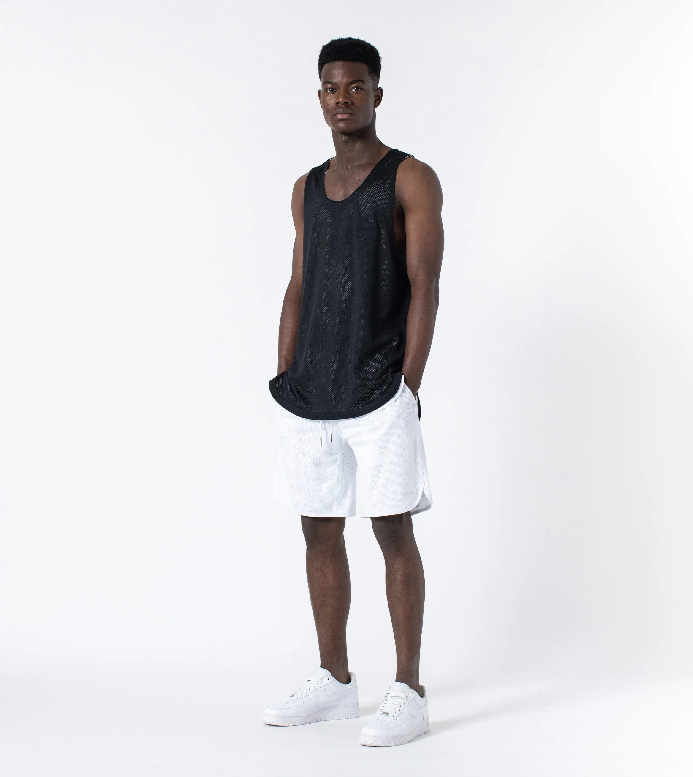 Mesh Basketball Short White