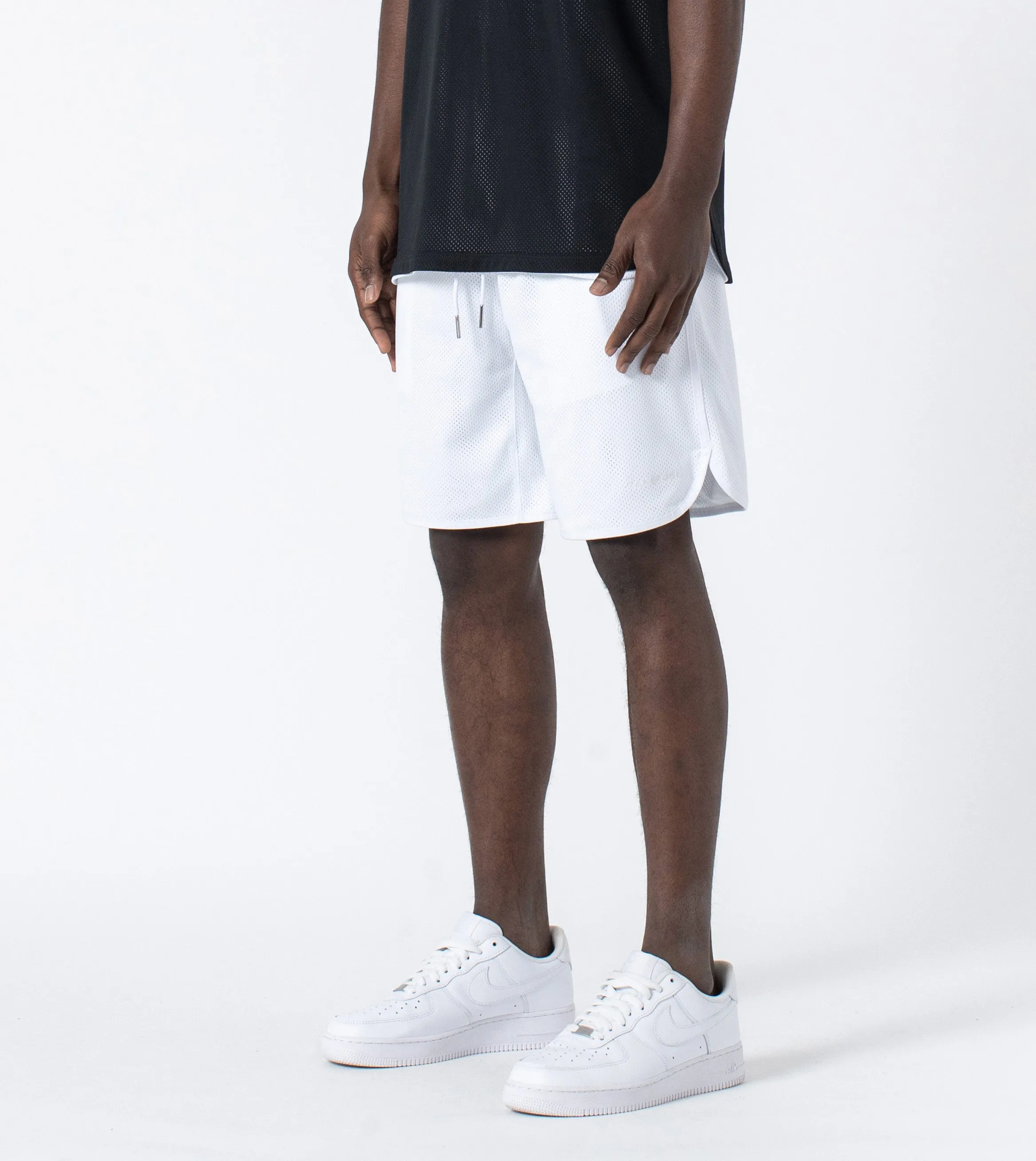 Mesh Basketball Short White