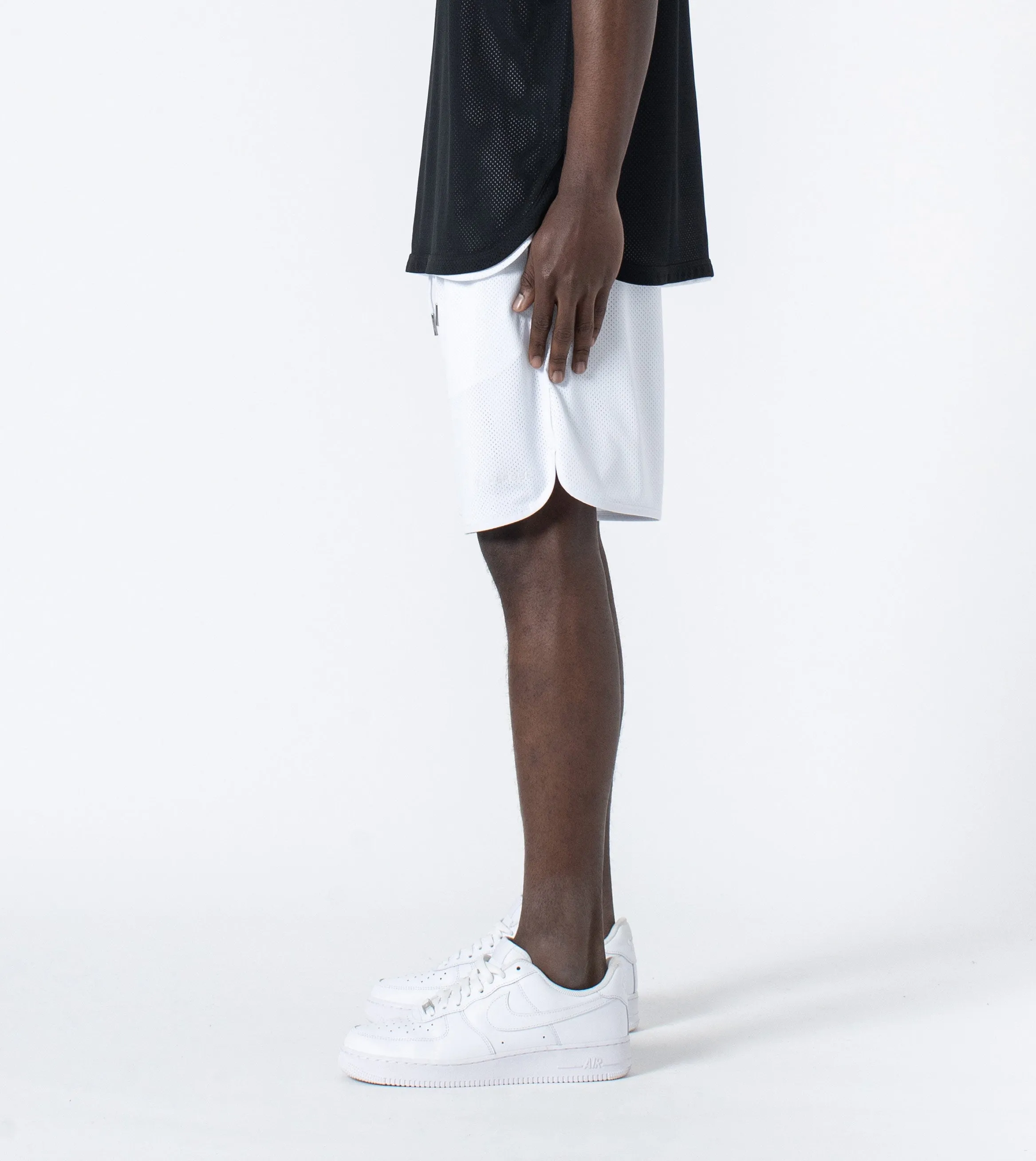 Mesh Basketball Short White