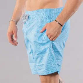 Michaels Mens Wave Print Cyclist Liner Swim Trunks