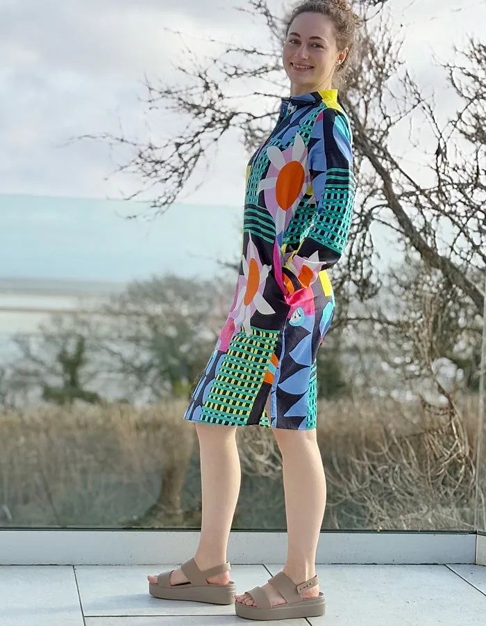 Milano Sunburst Floral Cotton Shirt Dress