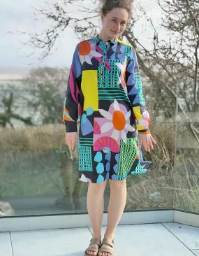 Milano Sunburst Floral Cotton Shirt Dress