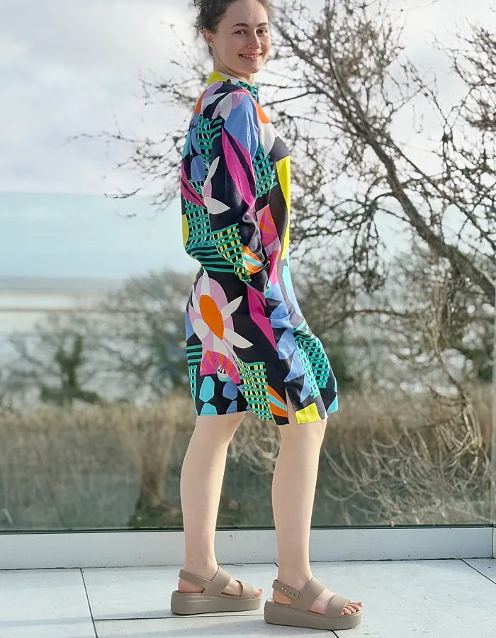 Milano Sunburst Floral Cotton Shirt Dress