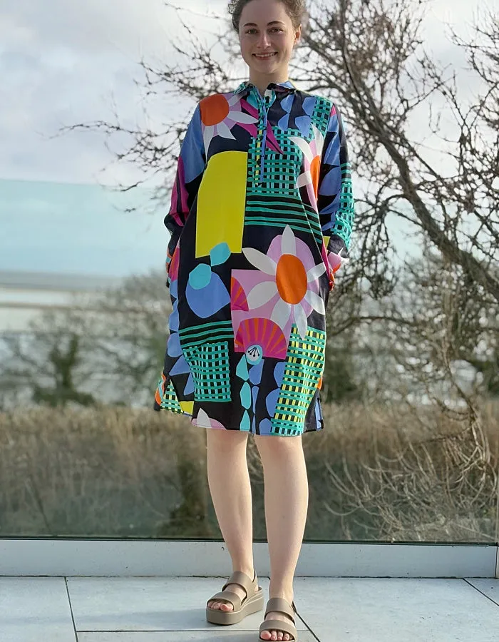 Milano Sunburst Floral Cotton Shirt Dress
