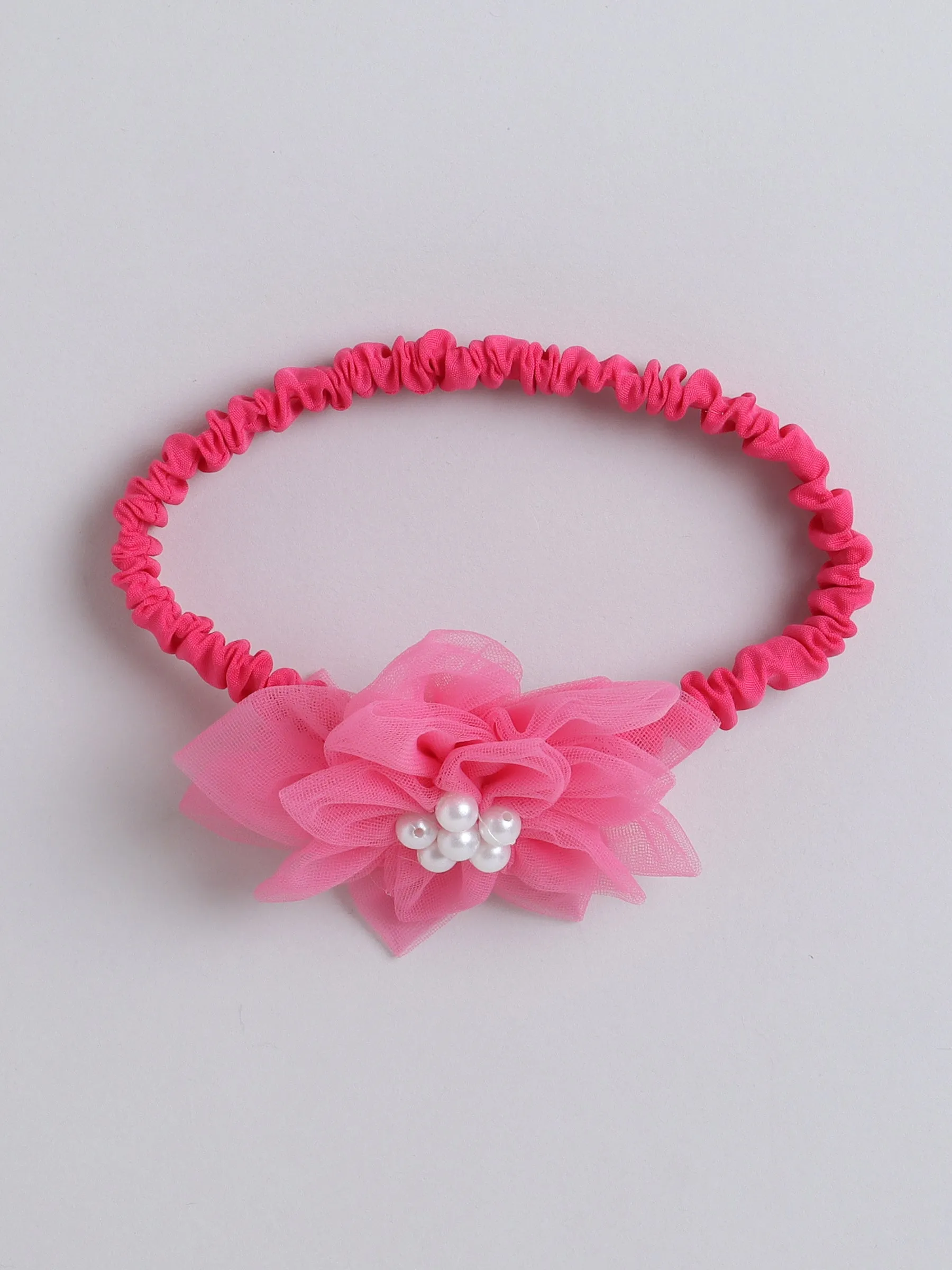 Ministitch Rani Pink Party Frock for Infants with Tie-Knot Singlet Sleeves and Beaded Floral Corsage