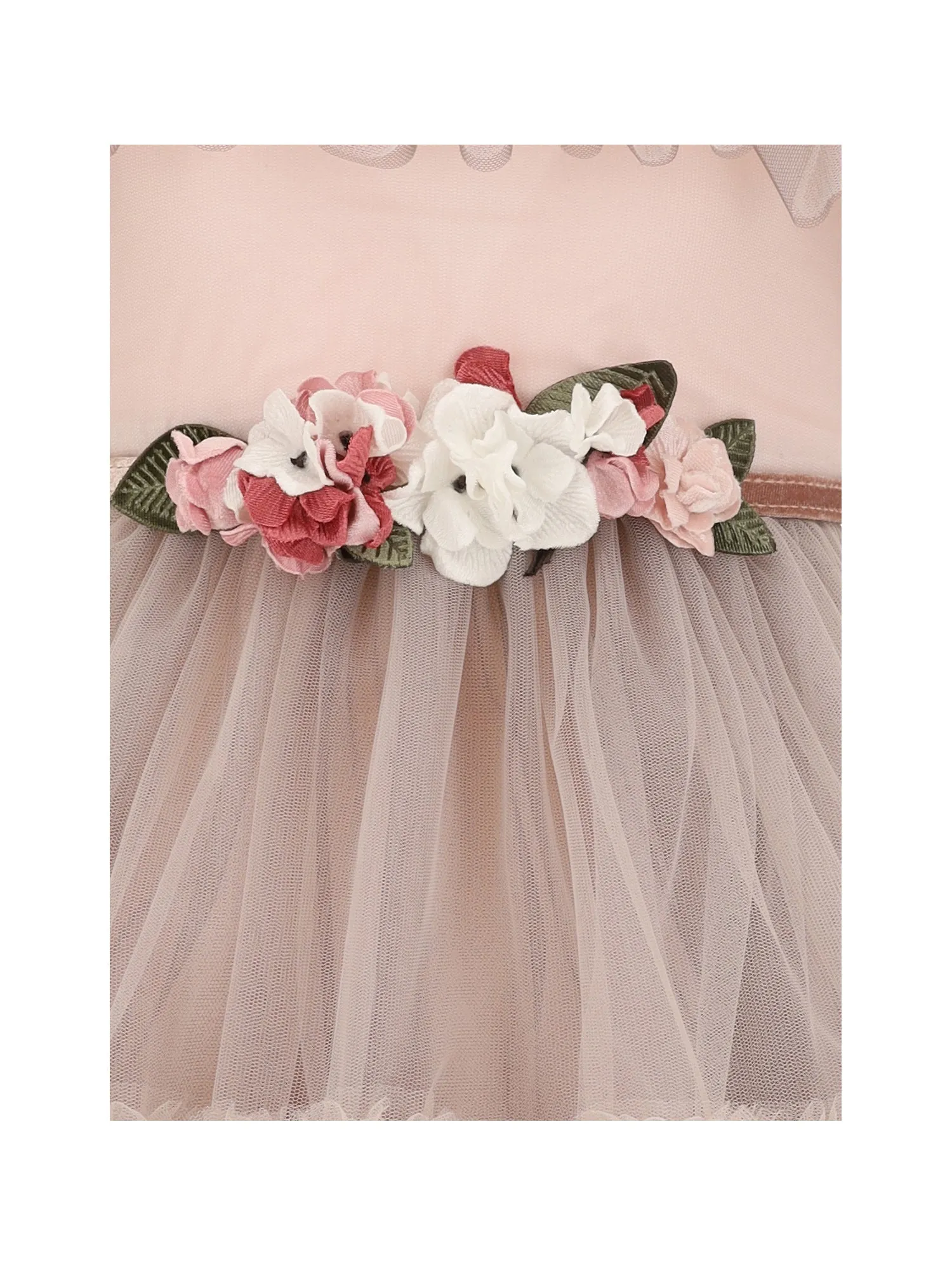 Monnalisa Flutter Tulle Caramello Dress