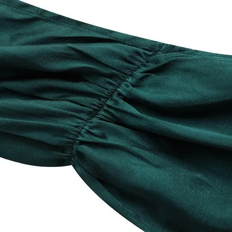 New Wrap Hips Women Dresses Long Sleeve Female Robe Body-con Neck