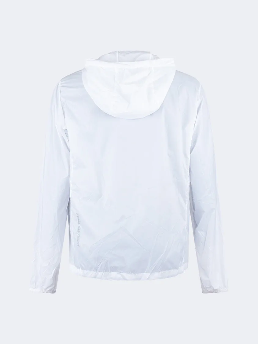 Oil And Gaz Comfortable Unisex Lifestyle Wind Breaker Jacket White