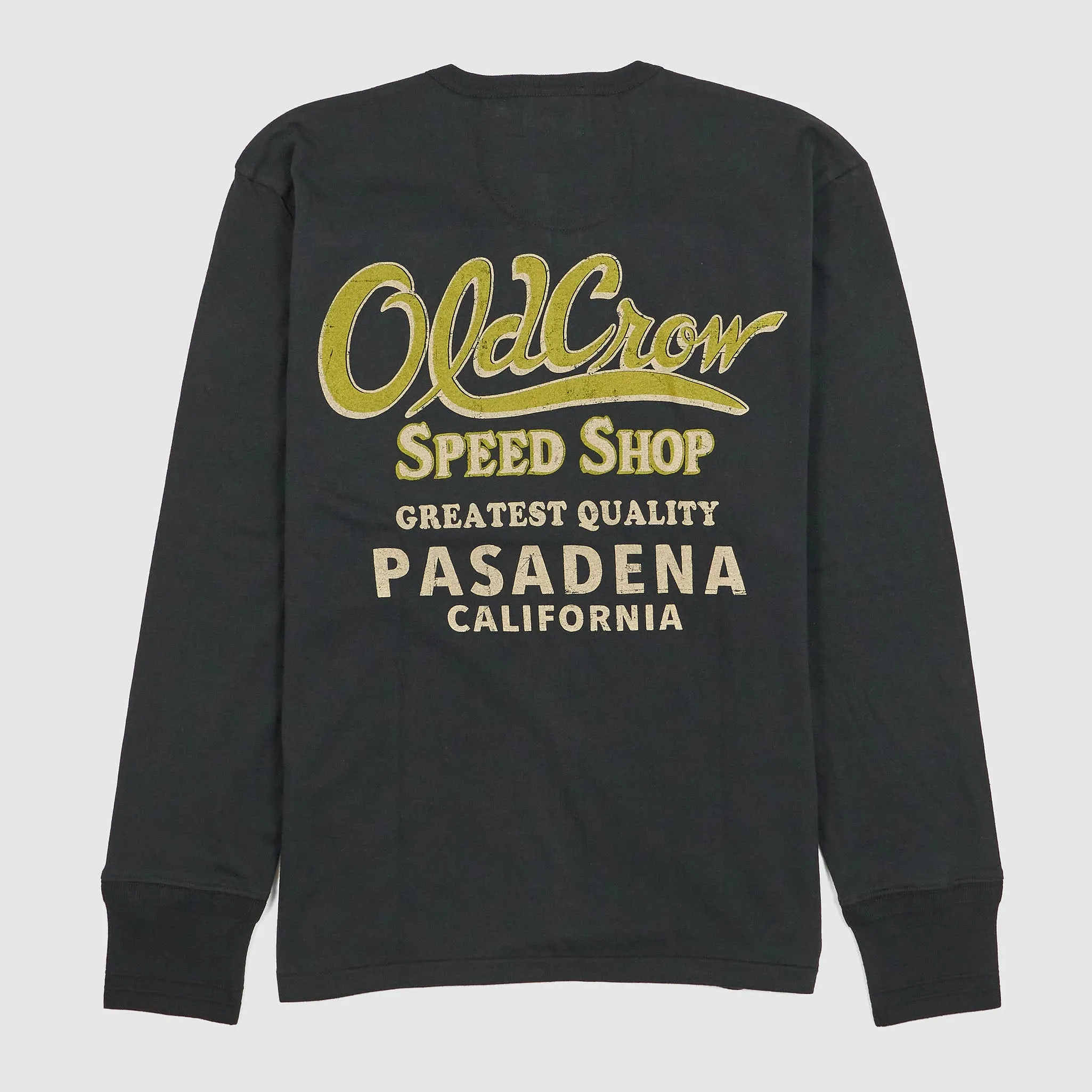 Old Crow Speed Shop by Glad Hand & Co. Printed Pocket Henley T-Shirt