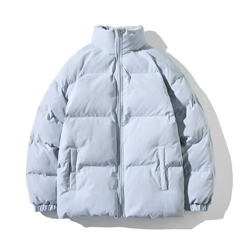 Parkas Thicken Warm Coat Stand Collar Jackets Solid Color Winter Fashion New Streetwear