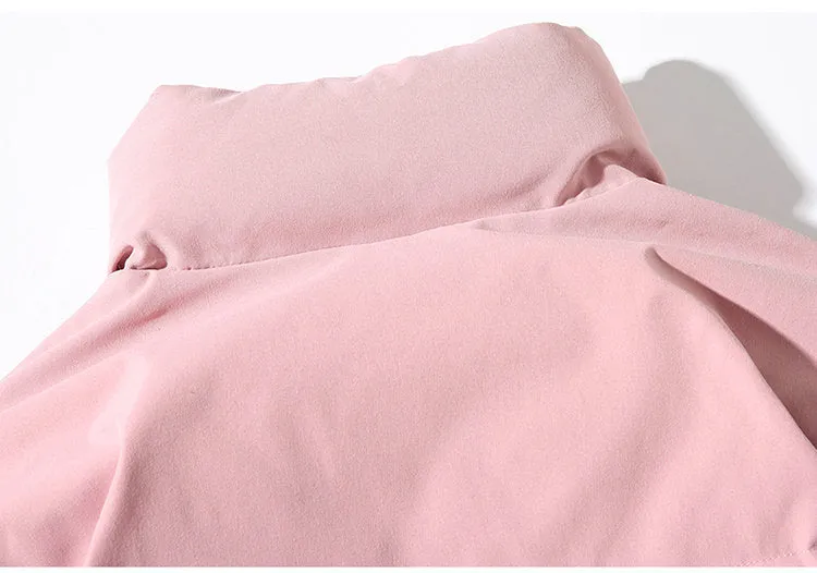 Parkas Thicken Warm Coat Stand Collar Jackets Solid Color Winter Fashion New Streetwear