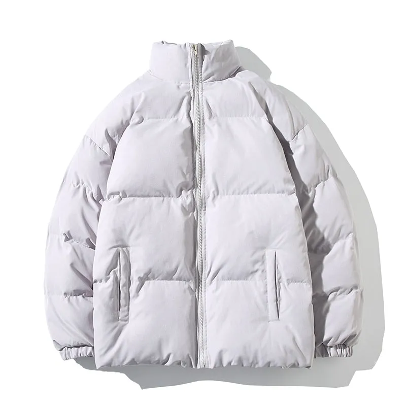 Parkas Thicken Warm Coat Stand Collar Jackets Solid Color Winter Fashion New Streetwear