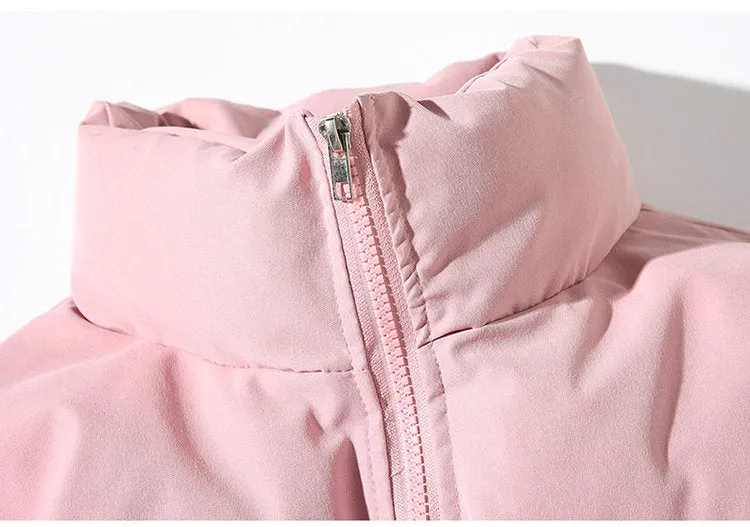 Parkas Thicken Warm Coat Stand Collar Jackets Solid Color Winter Fashion New Streetwear