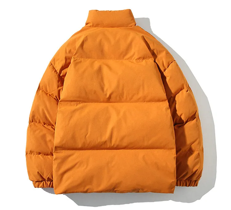 Parkas Thicken Warm Coat Stand Collar Jackets Solid Color Winter Fashion New Streetwear