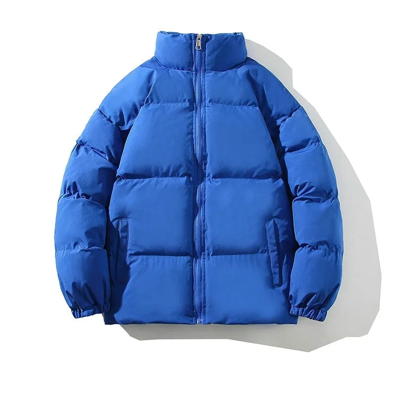 Parkas Thicken Warm Coat Stand Collar Jackets Solid Color Winter Fashion New Streetwear