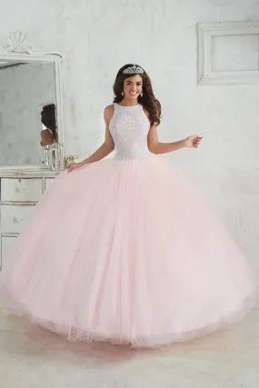 Pearl Beaded Halter Dress by House of Wu Fiesta Gowns 56318