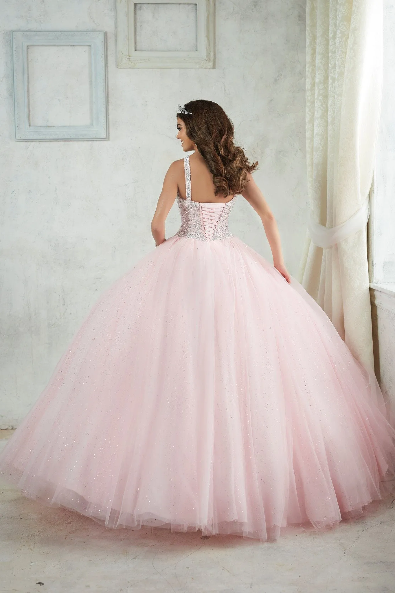 Pearl Beaded Halter Dress by House of Wu Fiesta Gowns 56318