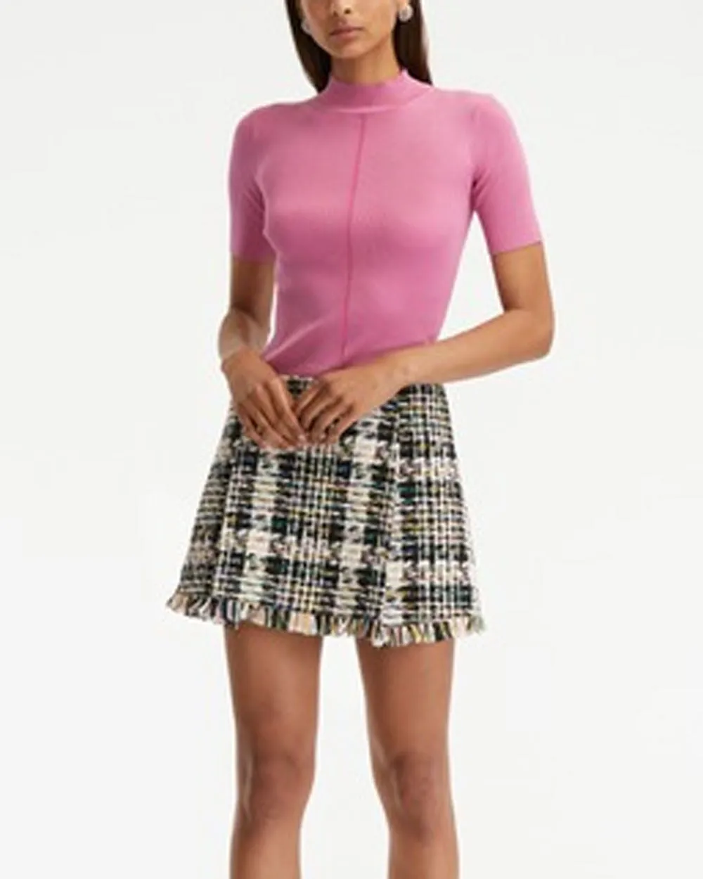 Peony Ribbed Mock Neck Pullover